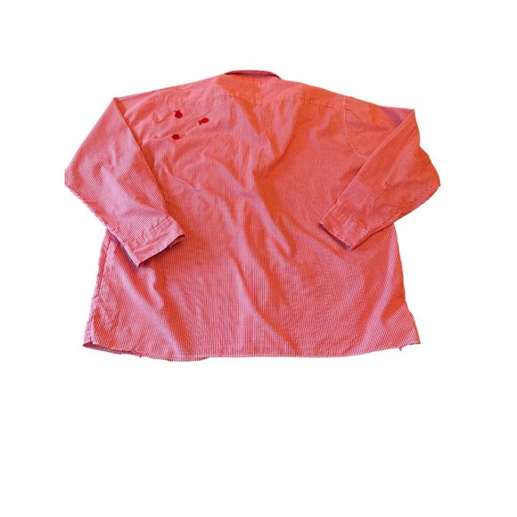 Vintage 80 Red & White Gingham Button-Up Shirt Ladybug Embroidery 1X Cotton - Picture 7 of 7